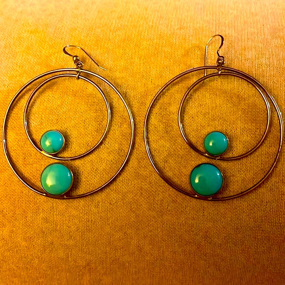 Sterling Silver Turquoise round earrings
